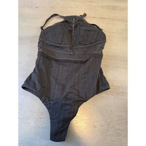 black textured sheer middle AFRIEL & TABBRIS  one  piece swimsuit  size US  12